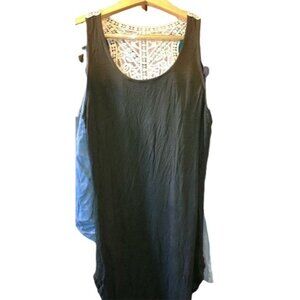 Heart & Hips Sleeveless Olive Green Dress With Lace Detail Size S For Women